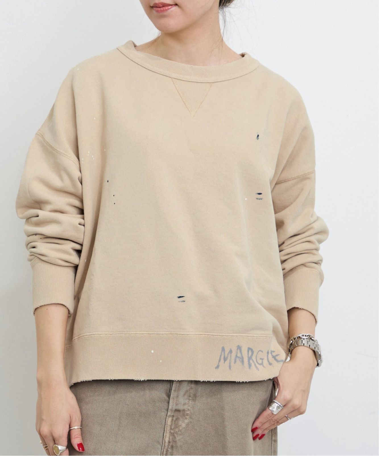maison margiela マルジェラ ダメージ加工 スウェット sizeM beige