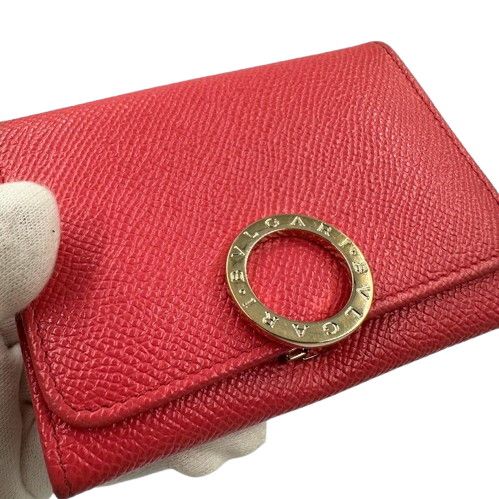 【美品 送料込み】ブルガリ カルングスキン ピンク カード ケース 美品 送料込み】ブルガリ カルングスキン ピンク カード ケース