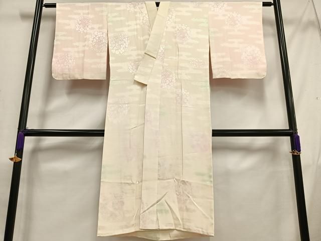 平和屋着物□長襦袢 袷 草花文 暈し染め 鈴乃屋扱い 正絹 逸品