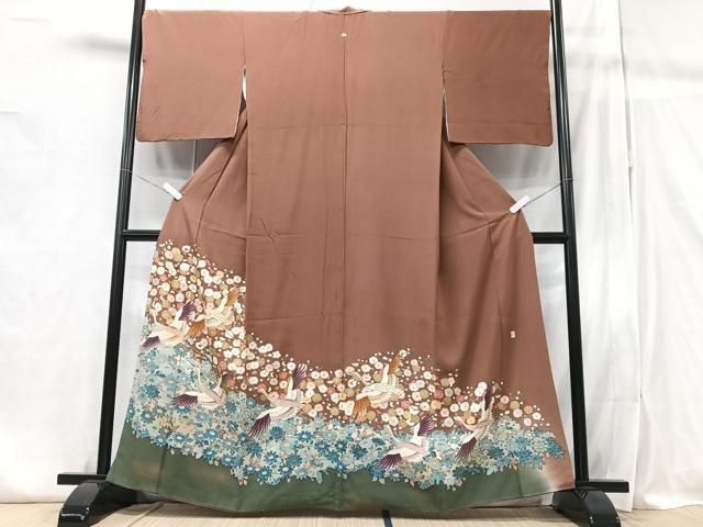 平和屋着物○豪華色留袖 鳳凰更紗花唐草文 金彩 正絹 逸品 未