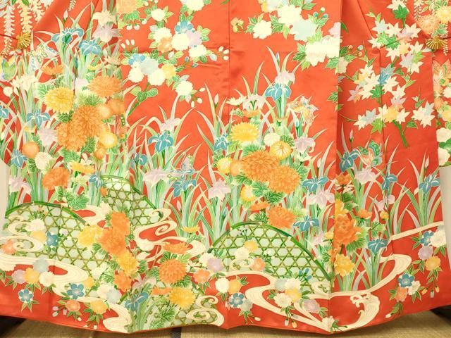 豪華 振袖　駒刺繍　エ霞花蝶文　暈し染め　金彩　逸品 正絹 絹素材 送料無料 京友禅振袖・桃色・金駒刺繍┃かわいい古典【菊京屋】