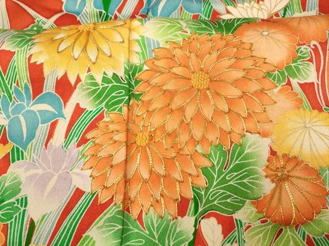 豪華振袖　駒刺繍　花蝶文　金彩　逸品　正絹　成人式　パーティー　御祝行事　卒業式 豪華振袖駒刺繍花蝶文金彩逸品正絹成人式パーティー御祝行事卒業式