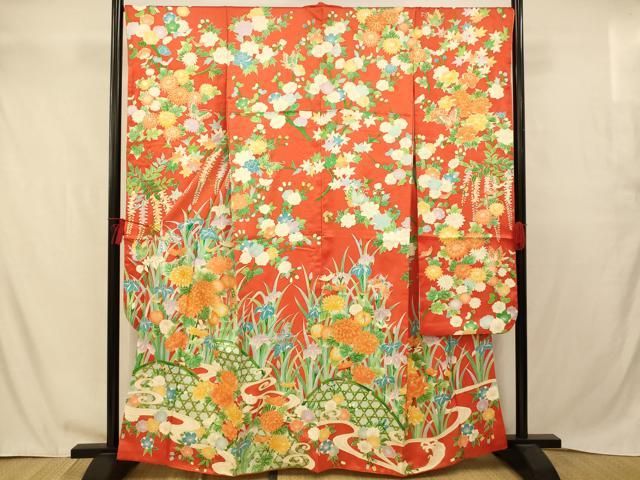 平和屋着物□豪華振袖 駒刺繍 花蝶籬文 暈し染め 金彩 正絹 逸品