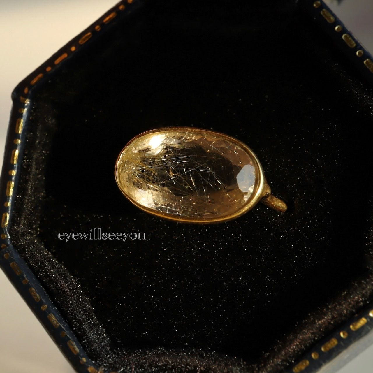 （11号目安）ゴールドルチルクォーツ ファセットカットリング