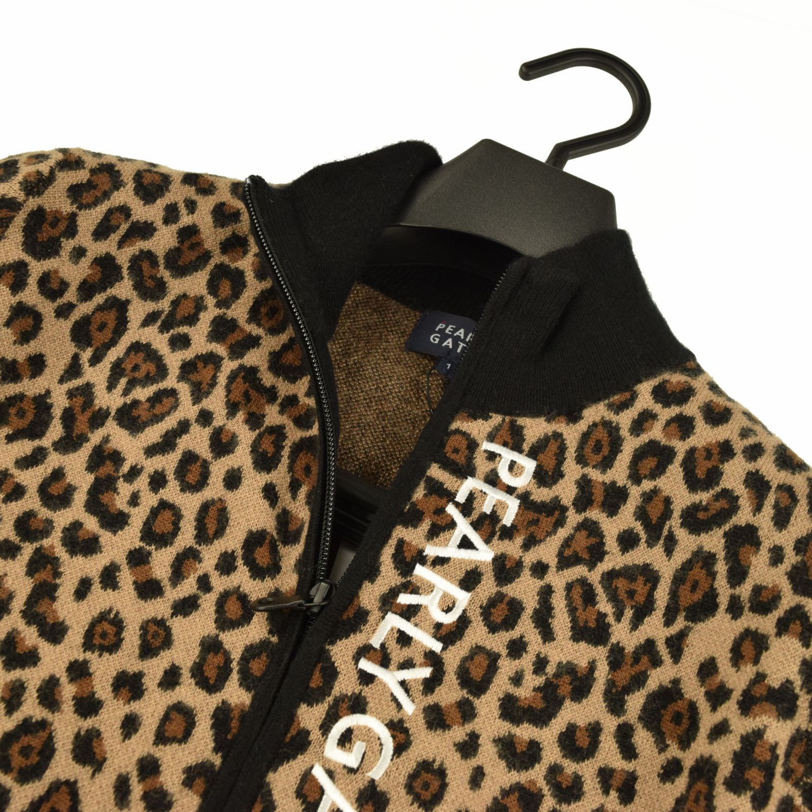 サイズ：1・M・新品】パーリーゲイツ レオパード柄 カシミヤ混 ダブル