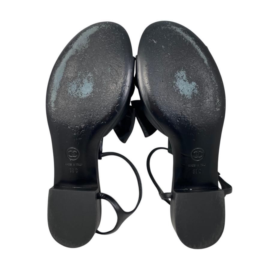 ☆E4782 シャネル サンダル リボン ココマーク G45862 X01000 94305 38