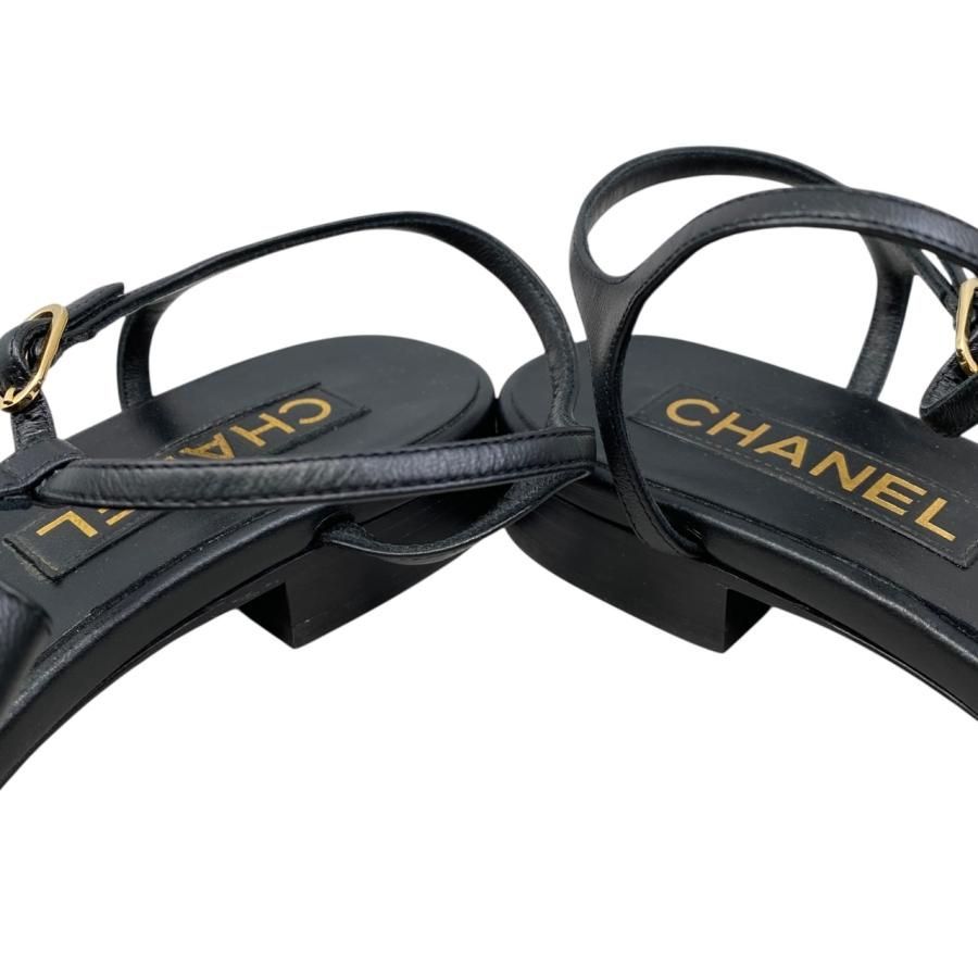 ☆E4782 シャネル サンダル リボン ココマーク G45862 X01000 94305 38