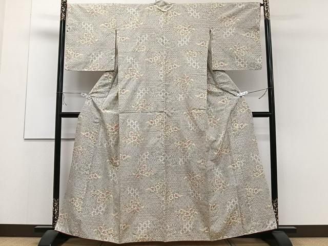 紬着物 平和屋着物□本場大島紬 白大島 切嵌草花文 正絹 逸品 CAAZ9422xi