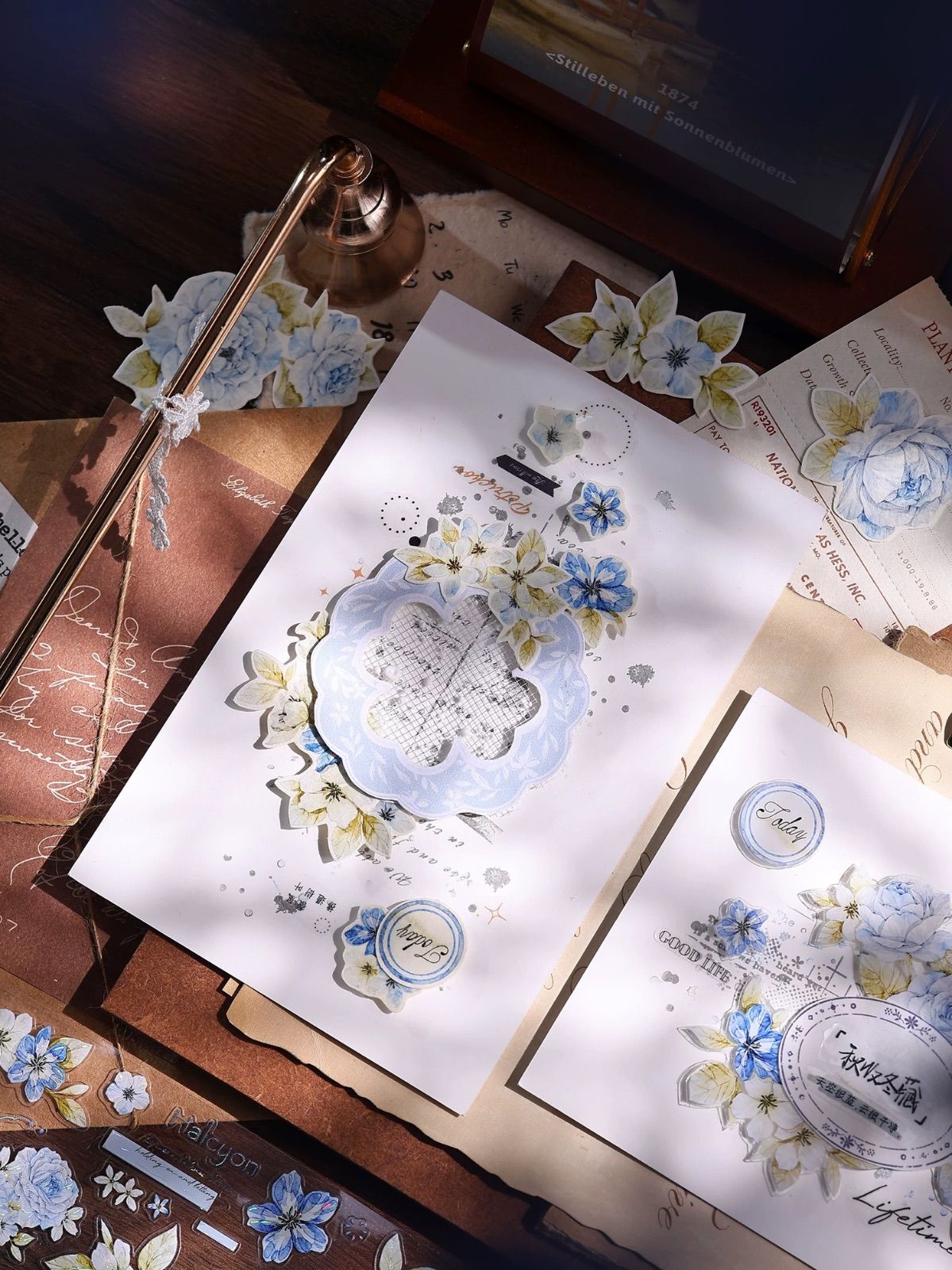 8945】海外 マステ 6m巻 貝殻光PET カッティングマスキングテープ お花