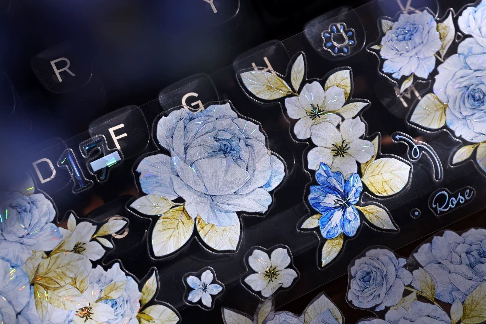 8945】海外 マステ 6m巻 貝殻光PET カッティングマスキングテープ お花