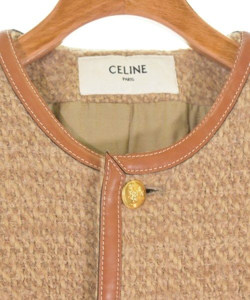 【未使用】CELINE ヴィンテージ ノーカラージャケット シャイニーゴールド 未使用】CELINE ヴィンテージ ノーカラージャケット シャイニー