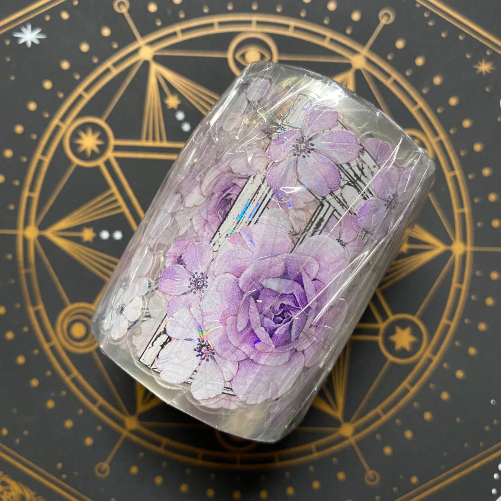 【8725】海外　マステ　5m巻売り　貝殻光カッティング　蝶々 9028】海外 マステ 5/巻 貝殻光マスキングテープ お花 紫 装飾系