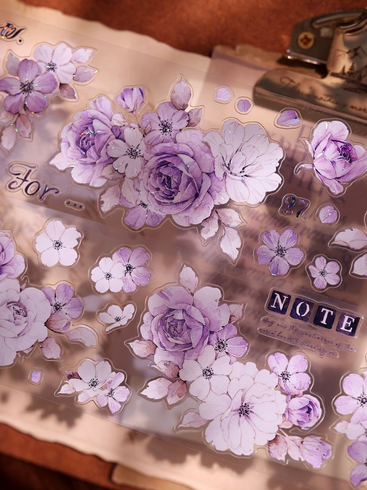 【8565】海外　マステ　6m巻売り　ラメ加工カッティング　お花 8565】海外 マステ 6m巻売り ラメ加工カッティング お花