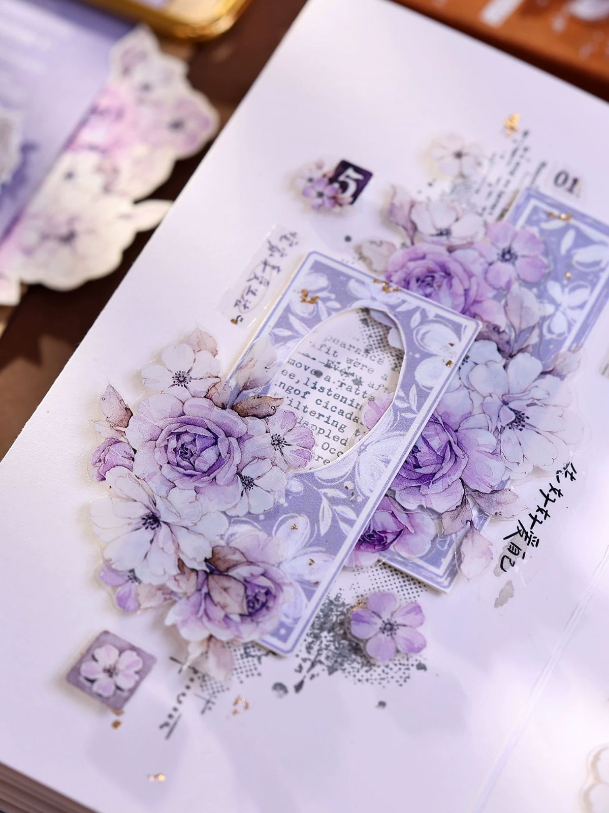 8946】海外 マステ 6m巻 貝殻光PET カッティングマスキングテープ お花