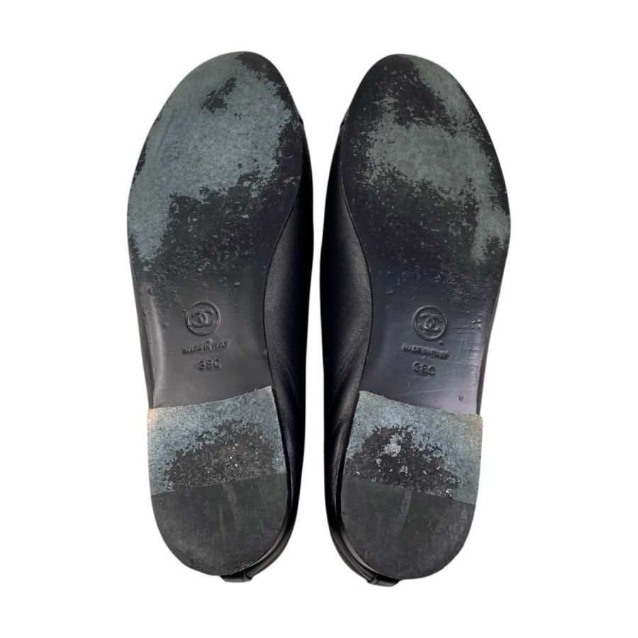 ☆E4781 シャネル パンプス ココマーク リボン バレリーナシューズ