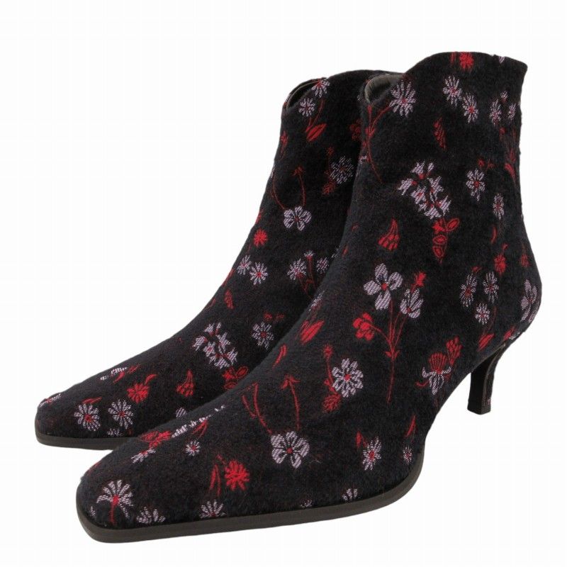 マメクロゴウチ Mame Kurogouchi 52 Floral Jacquard Boots MM22PF