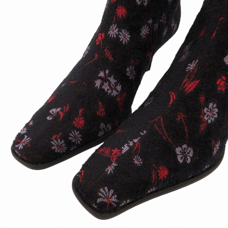 マメクロゴウチ Mame Kurogouchi 52 Floral Jacquard Boots MM22PF
