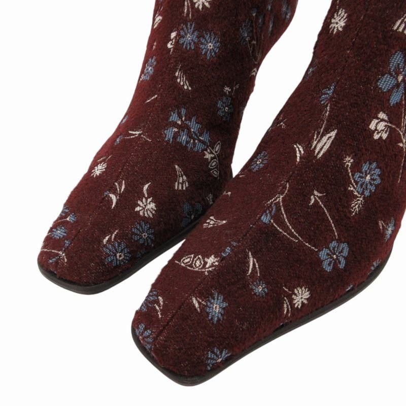 マメクロゴウチ Mame Kurogouchi 53 Floral Jacquard Boots MM22PF