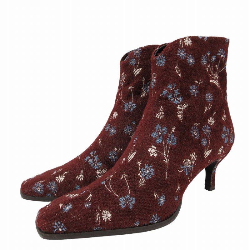 マメクロゴウチ Mame Kurogouchi 53 Floral Jacquard Boots MM22PF