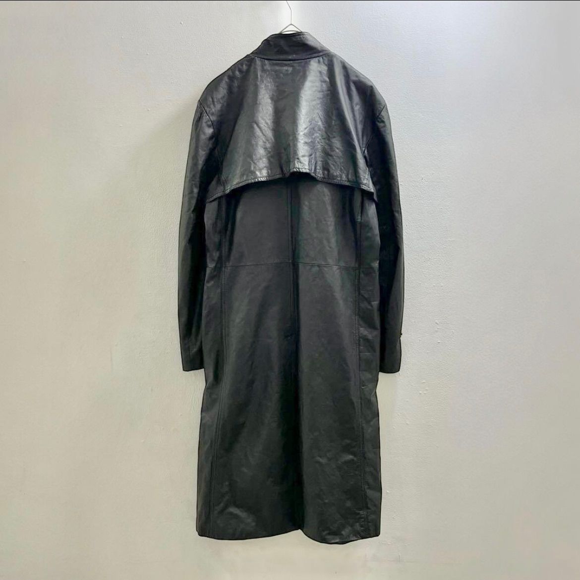 80s ヴィンテージ ライダース レザーコート ロングコート ジップコート