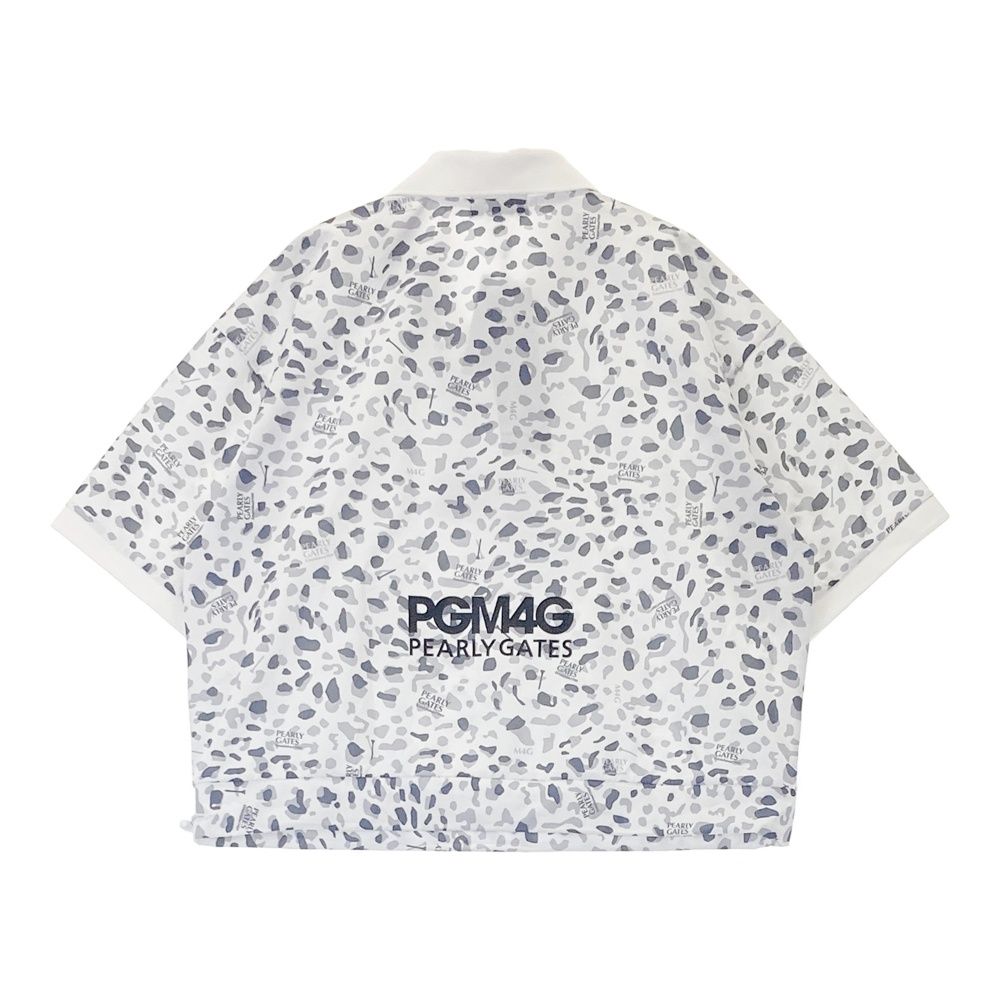 サイズ 1 PEARLY GATES パーリーゲイツ モデル 半袖ポロシャツ スキッパー レオパード柄 ホワイト系 ゴルフウェア レディース ストスト アプローチ練習用品 シャツ 