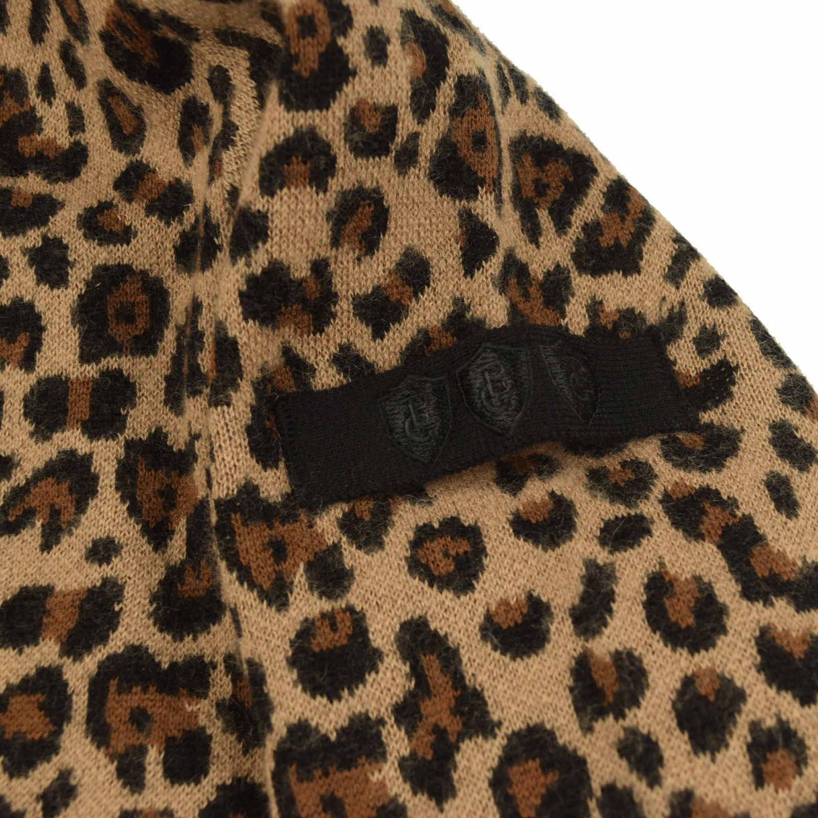 サイズ：0・S・新品】パーリーゲイツ レオパード柄 カシミヤ混 ダブル