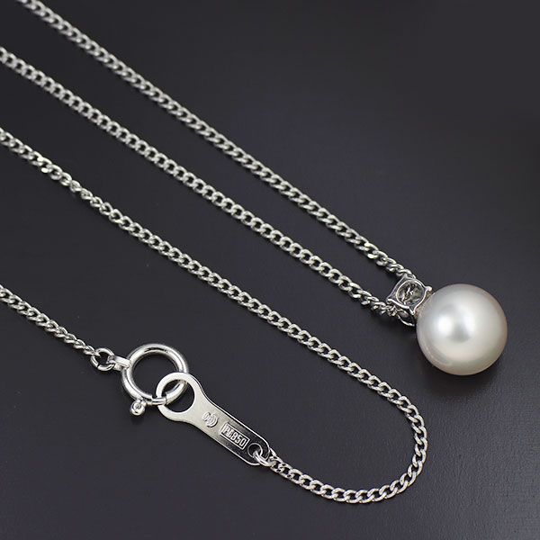 田崎真珠 Pt850 アコヤ真珠 ダイヤモンド ペンダントネックレス 径約