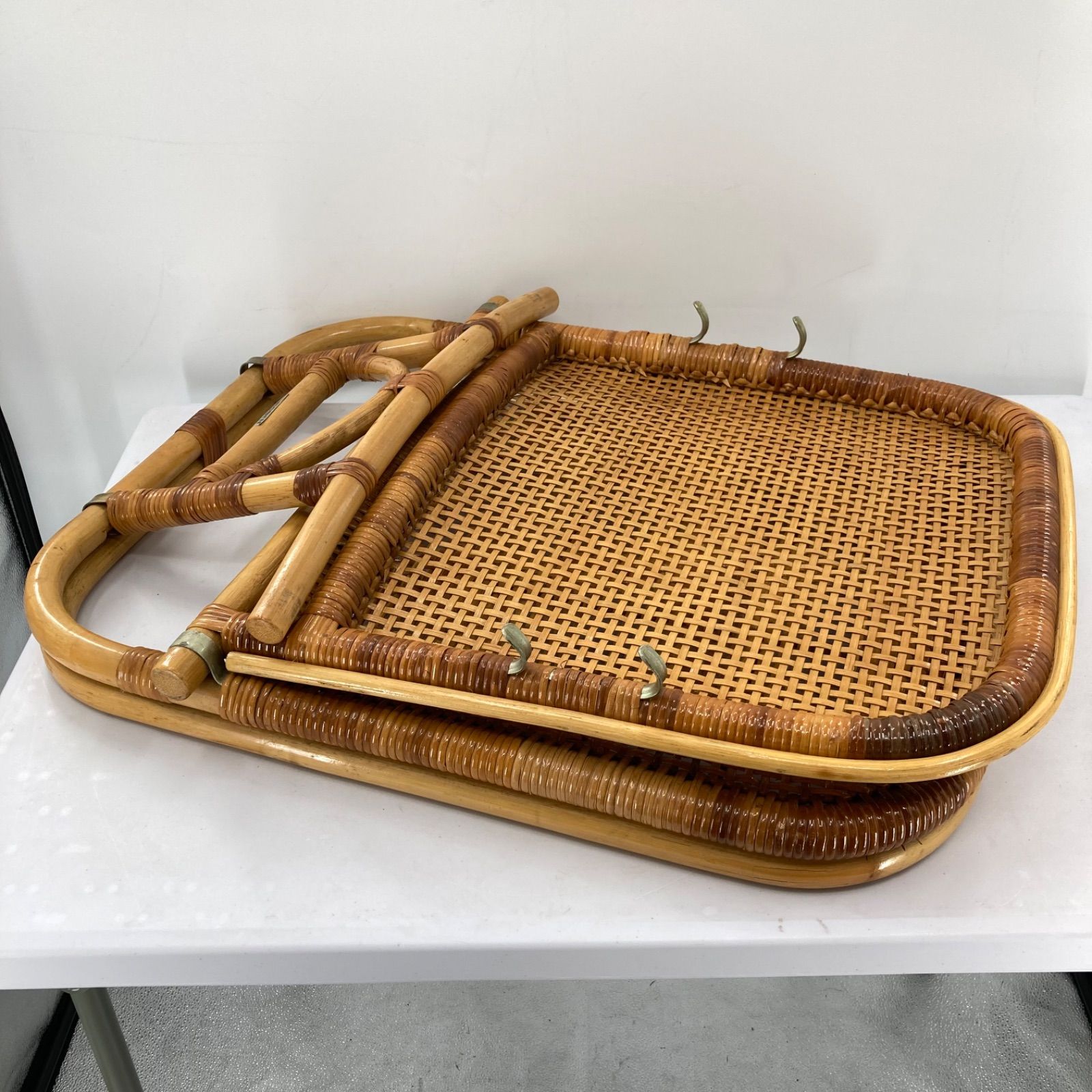 ラタンチェア 籐椅子 2脚セット ROBIN 折りたたみ 昭和レトロ - メルカリ