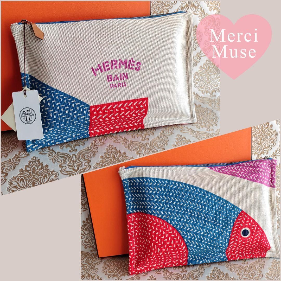 ♥品 フラットポーチ ヨッティング ポワソン セカンドバッグ エルメス MerciMuse メルシーミューズ