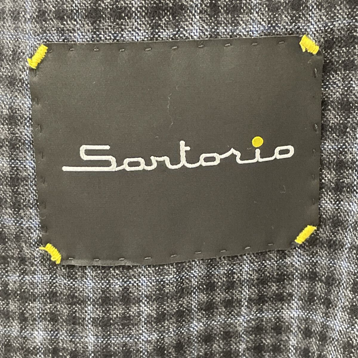 Sartorio サルトリオ SG1250 ﾌﾞﾙｰ×ｸﾞﾚｰ ｳｰﾙ100 ﾁｪｯｸ 3B ﾃｰﾗｰﾄﾞｼﾞｬｹｯﾄ