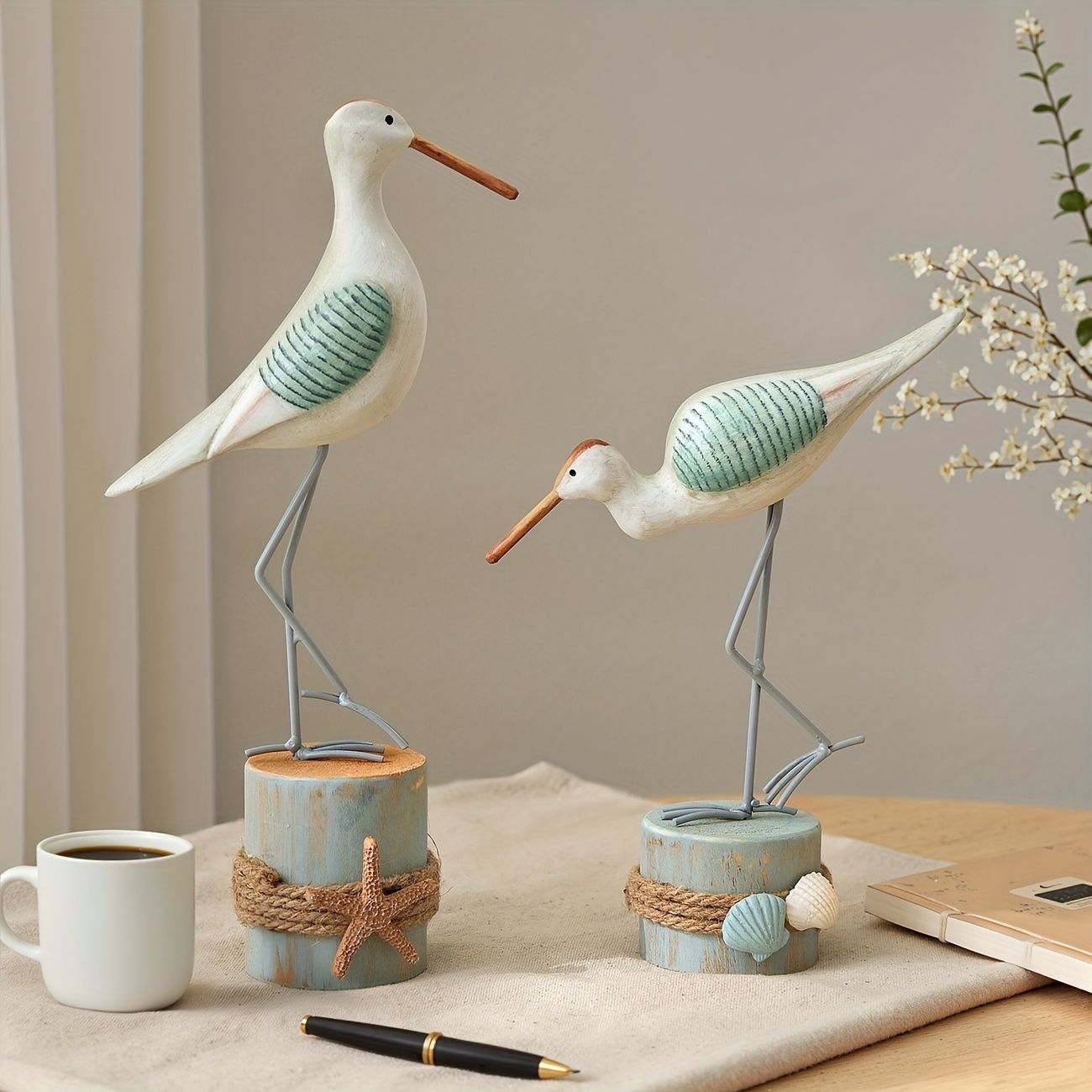 オブジェ 置物 トリ 鳥 カモメ 2個セット インテリア リビング 