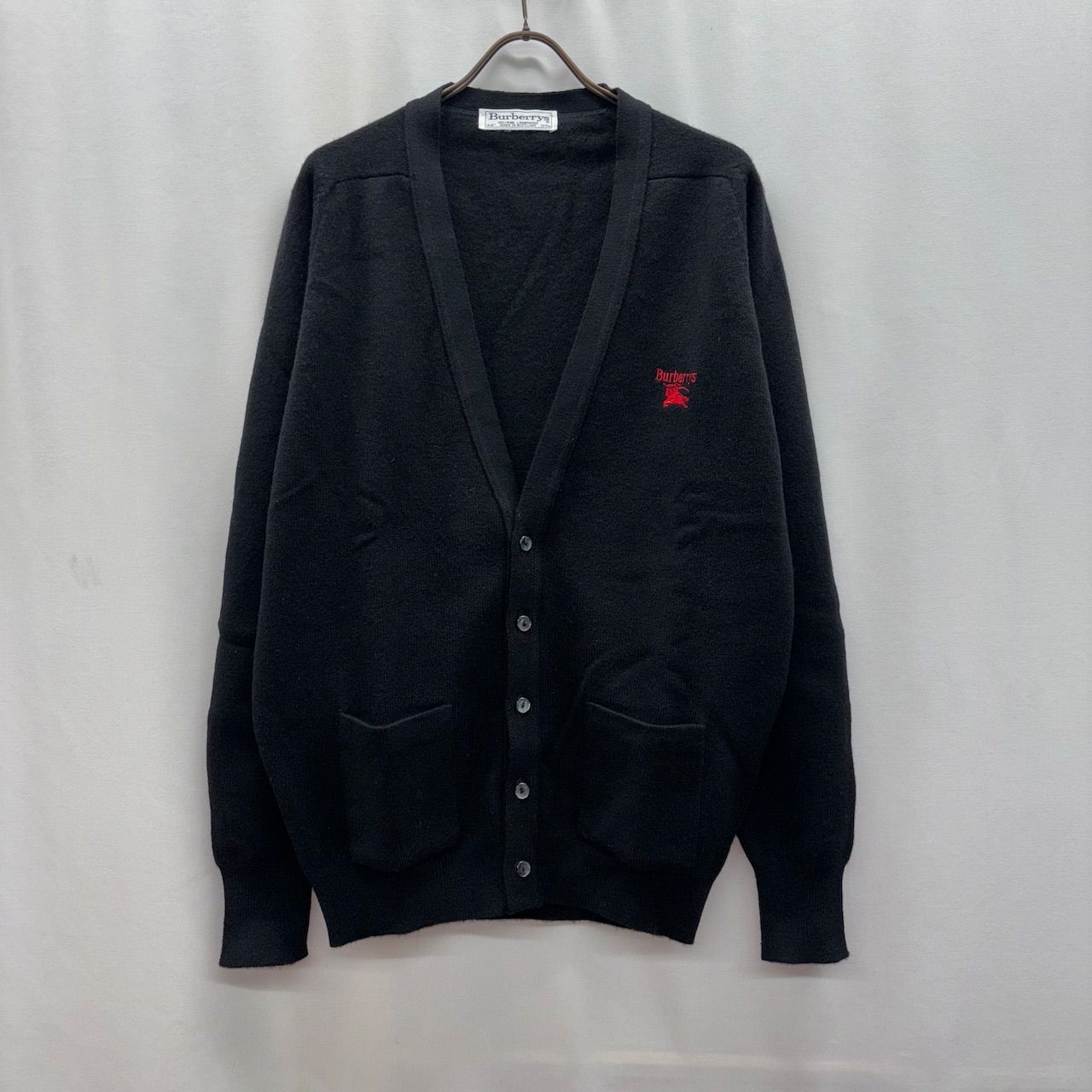 90s Burberrys cardigan バーバリー カーディガン 黒 - メルカリ