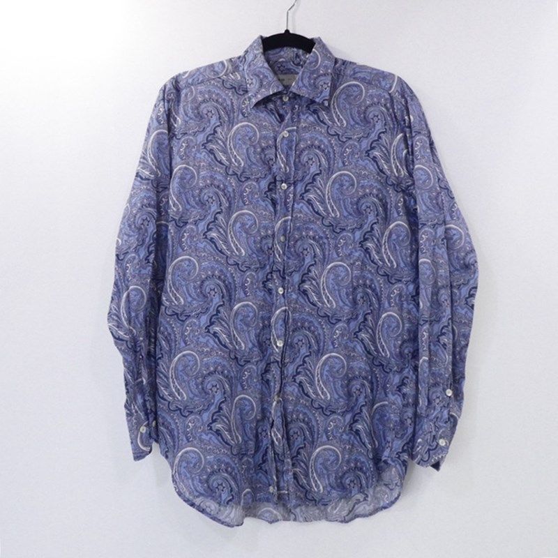 [le.※soon ]未使用級]エトロ　長袖シャツ　ペイズリー柄　白黒 le.※soon ]未使用級]エトロ 長袖シャツ ペイズリー柄 白黒 姫路東店】 中古