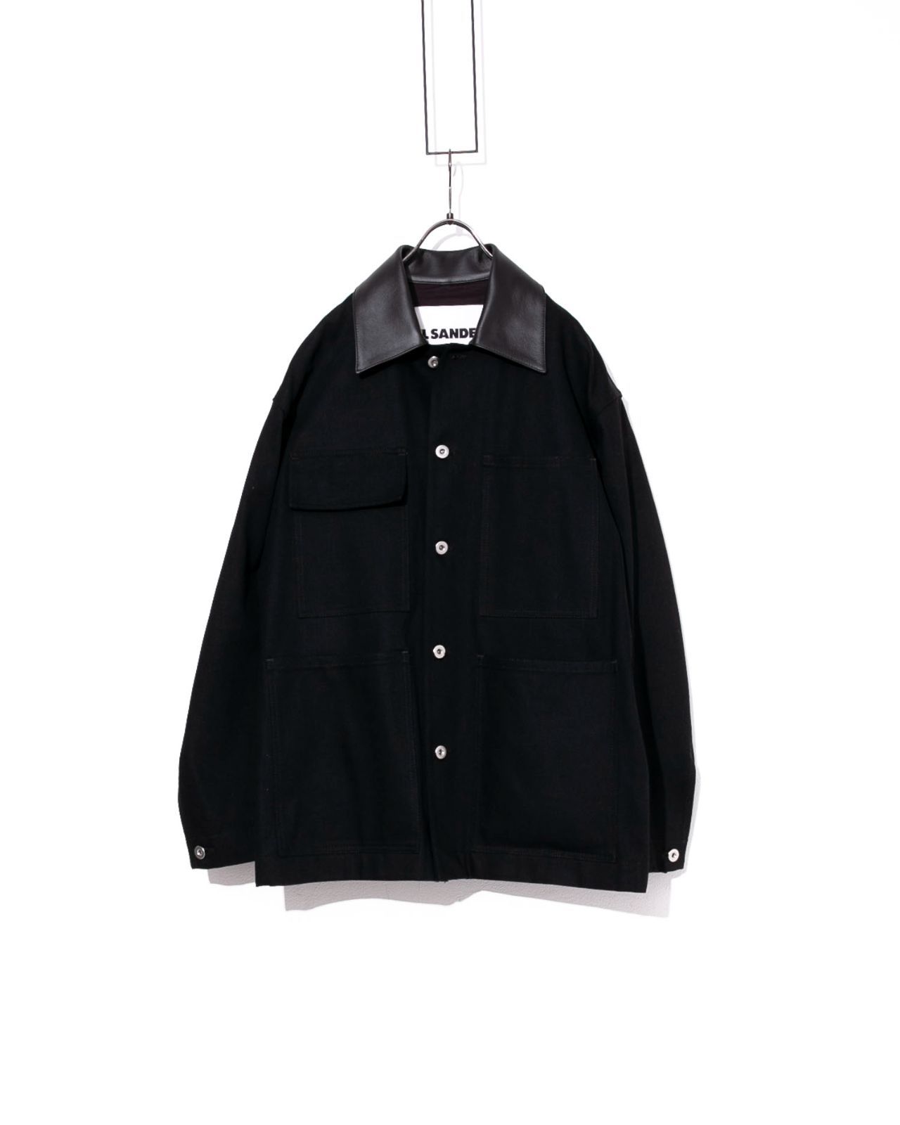 JIL SANDER ジルサンダー BOXY FIT DENIM CHORE JACKETレザーラペル