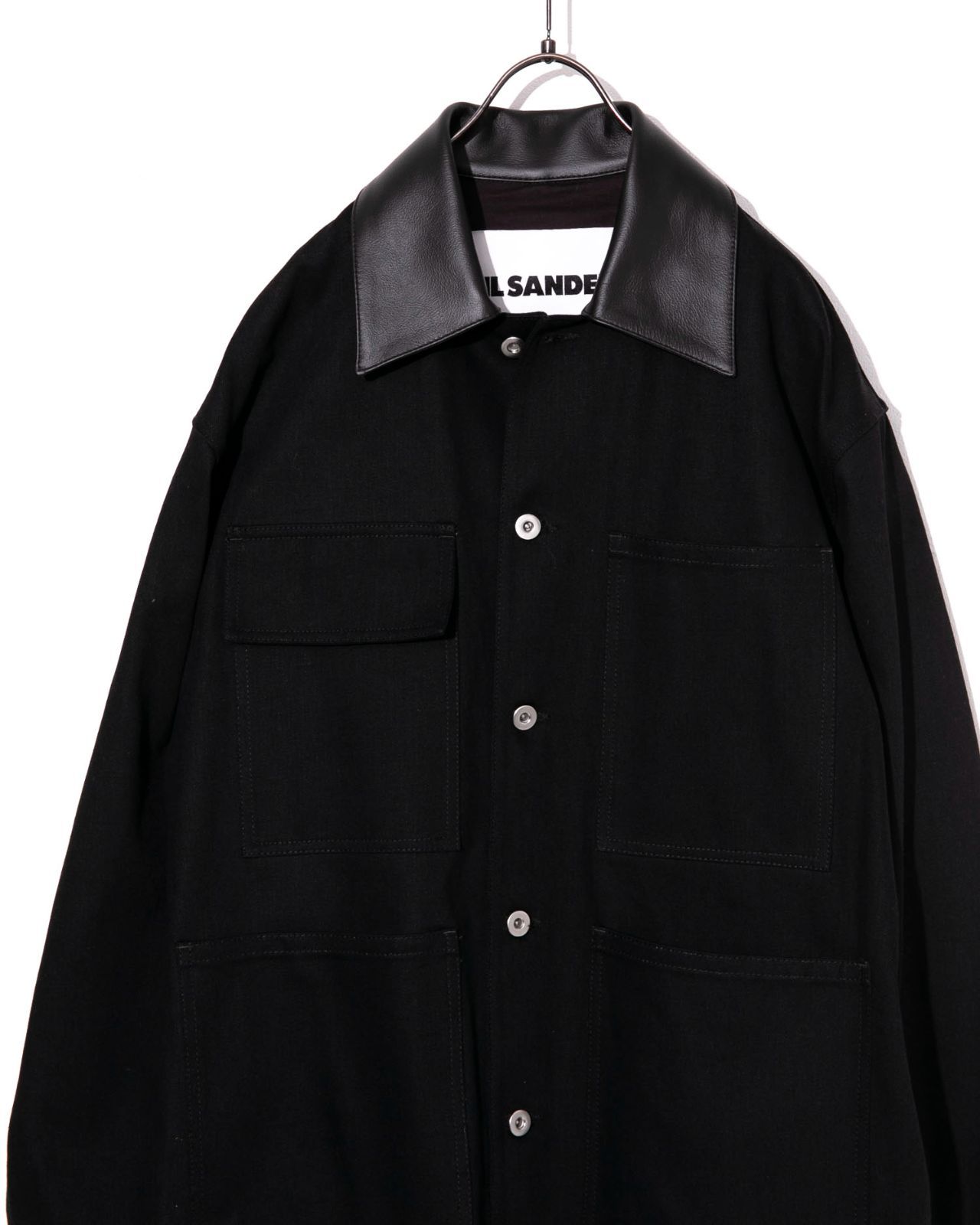 JIL SANDER ジルサンダー BOXY FIT DENIM CHORE JACKETレザーラペル