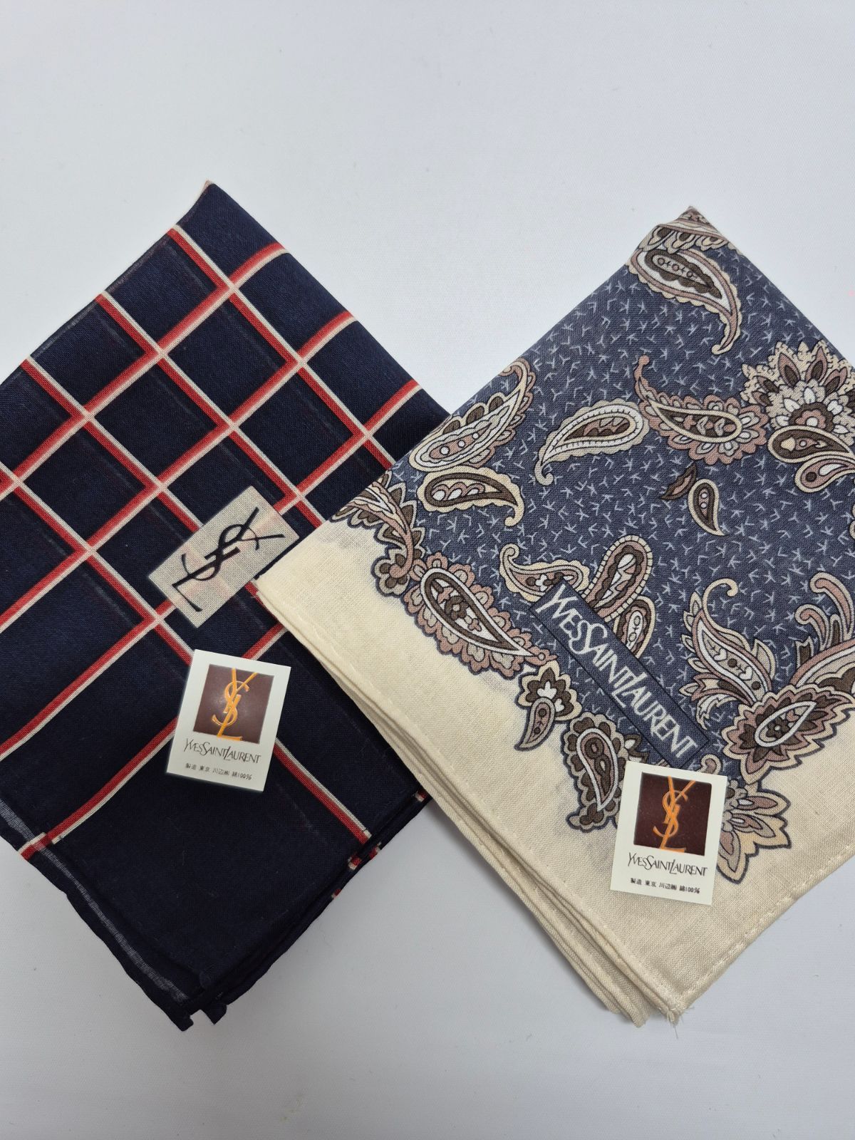 Yves Saint Laurent ハンカチセット イヴ・サンローラン ハンカチ 2枚