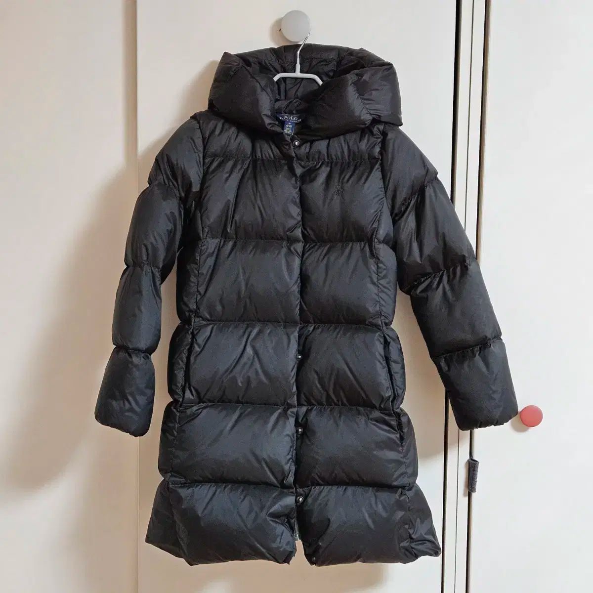 ポロ キッズ ガールズ ダックダウン ロング丈ダウンジャケット Mサイズ