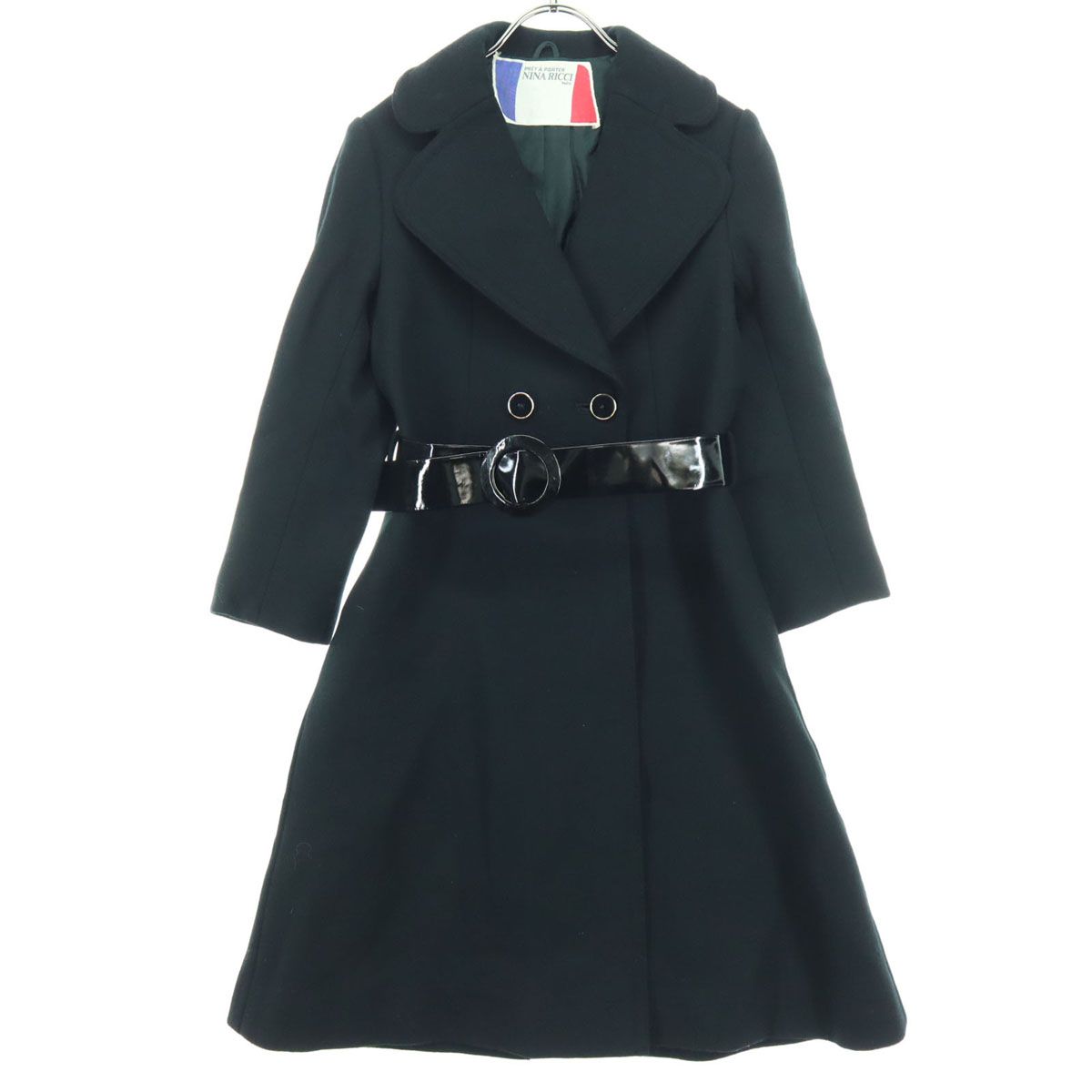 古着 nina ricci ニナリッチ ウールコート コート デザインコート NINA RICCI ニナリッチ 長袖 ダブルブレスト ウールコート 9 ブラック