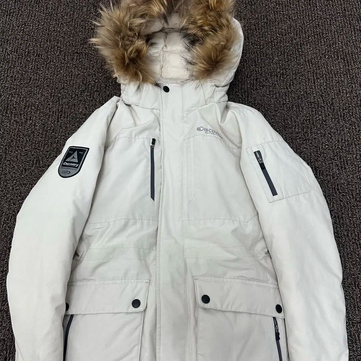 キッズ гусиный пух пуховик 150 размер айвори