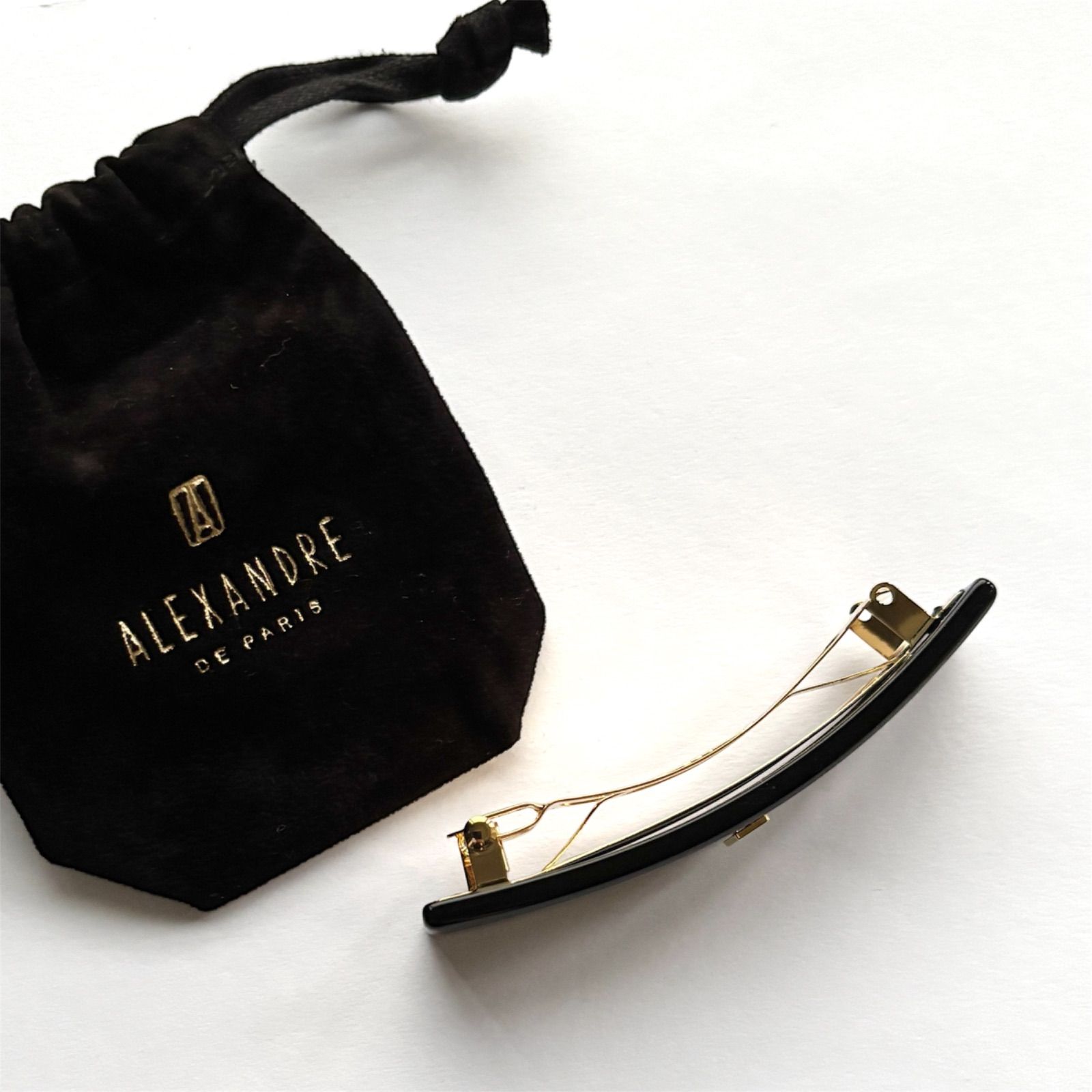 アレクサンドル ドゥ パリ 8 cm バレッタ ブラック