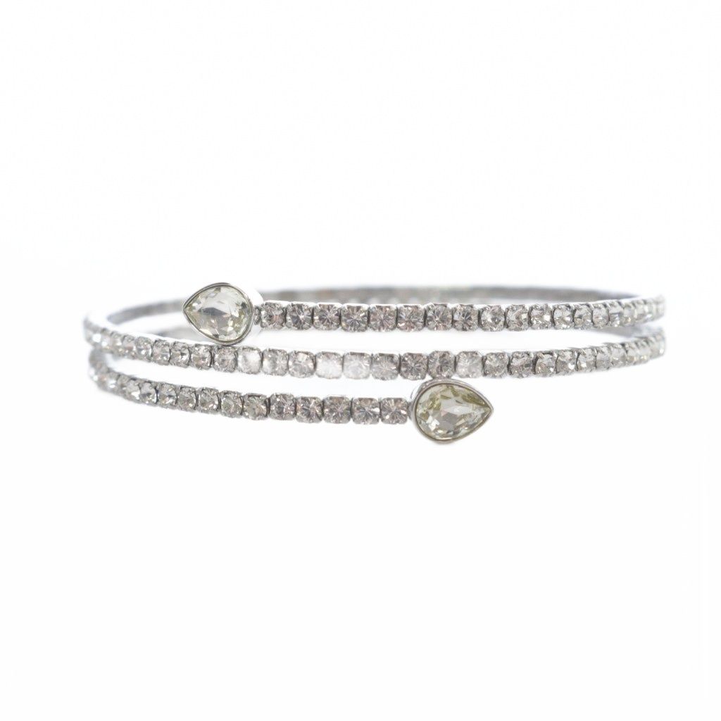 スワロフスキー SWAROVSKI SV twisty triangle バングル シルバー色