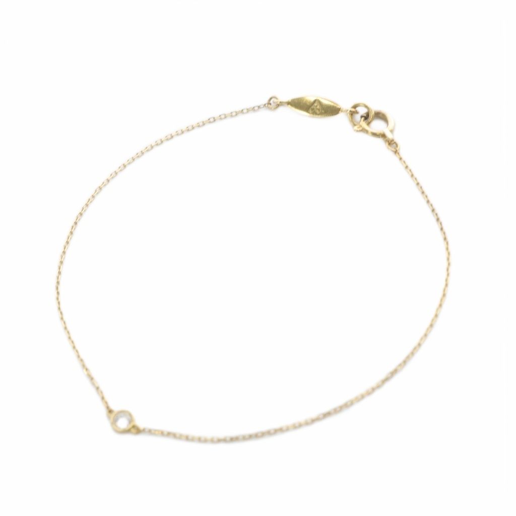 アーカー AHKAH 一粒ダイヤ ブレスレット K18 イエローゴールド - メルカリ