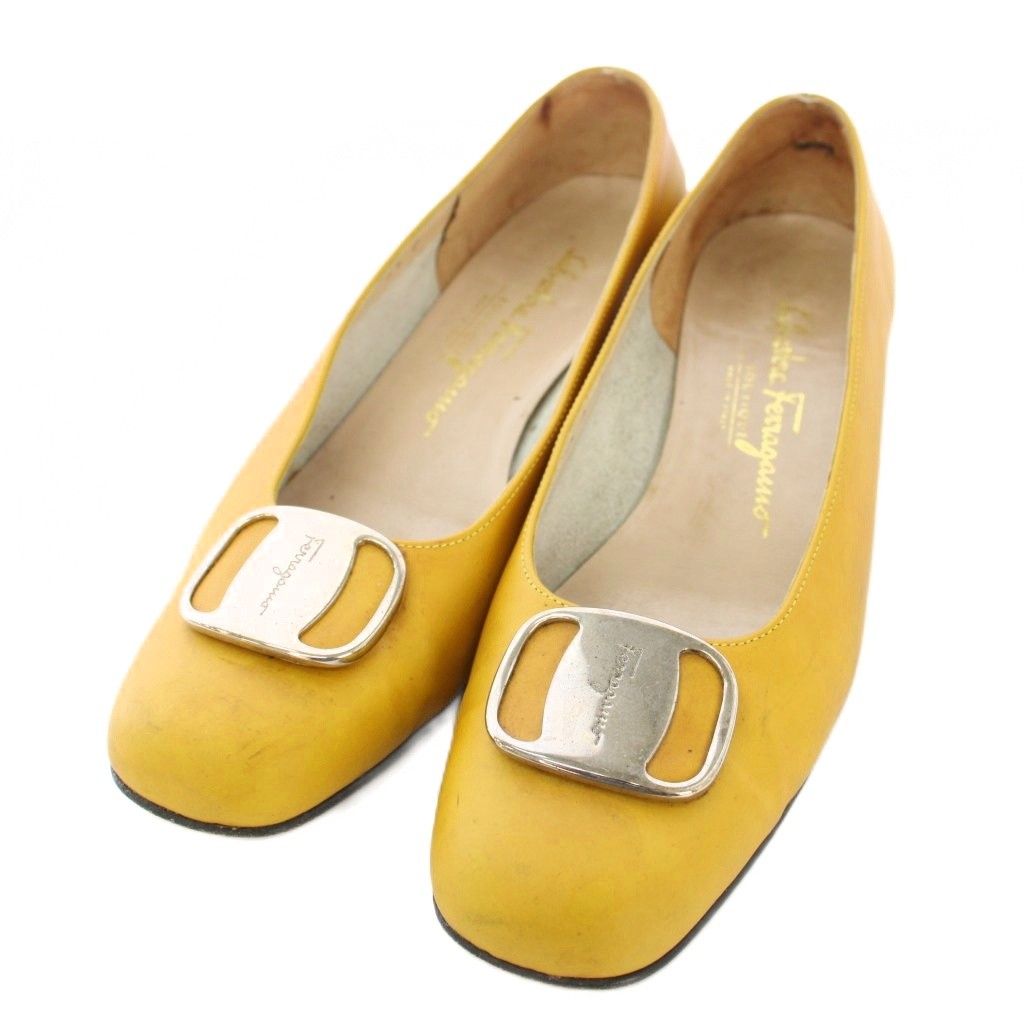 サルヴァトーレフェラガモ Salvatore Ferragamo パンプス スクエアトゥ