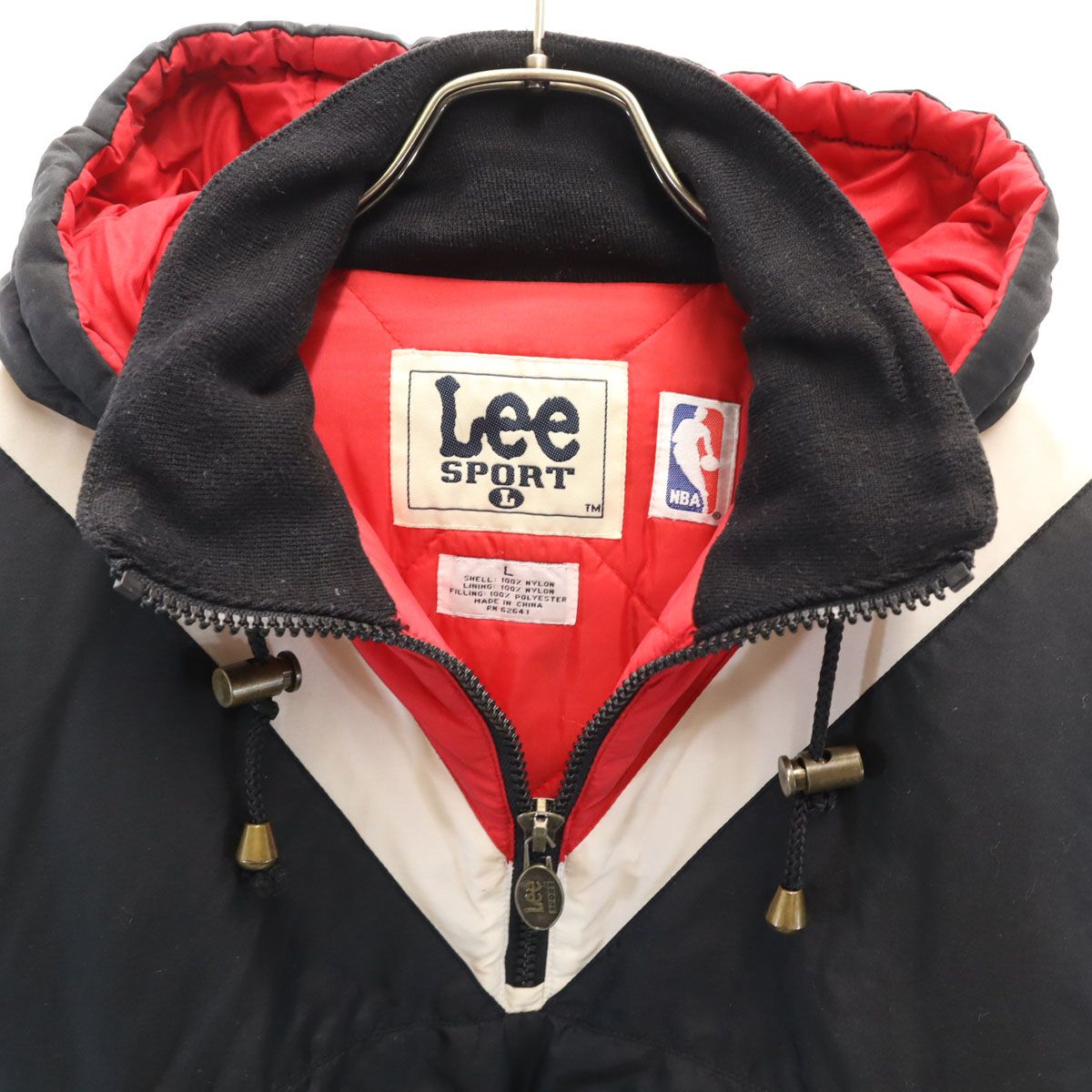 Lee SPORT リースポーツ 90s オールド ハーフジップ ナイロンジャケット L ブラック NBA シカゴブルズ プルオーバー メンズ Lee SPORT リースポーツ 90s オールド ハーフジップ ナイロン