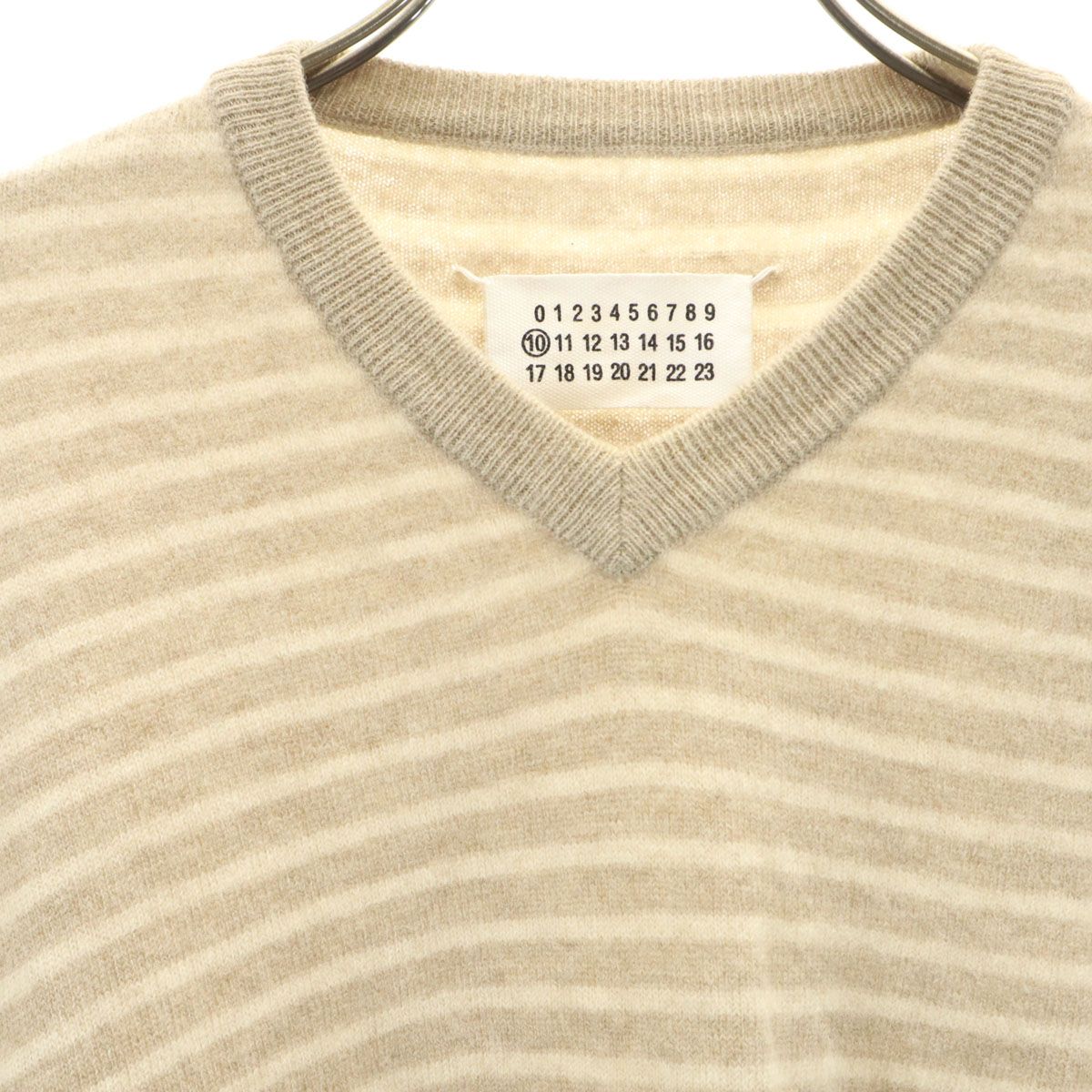 MARTIN MARGIELA マルタンマルジェラ 10 ボーダー柄 長袖 Vネック