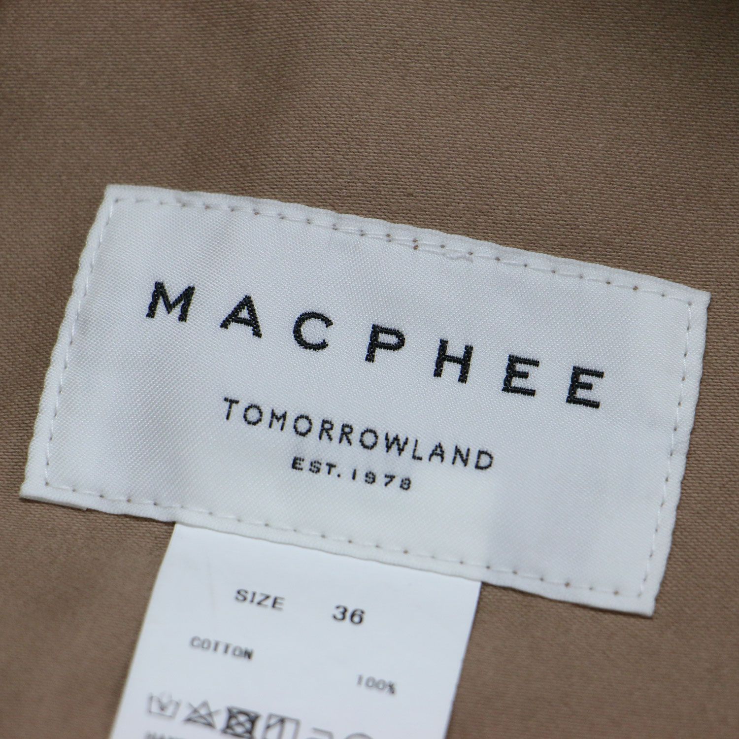 MACPHEE マカフィー ブルゾン ベージュ サイズ:36(9号) | コットン 