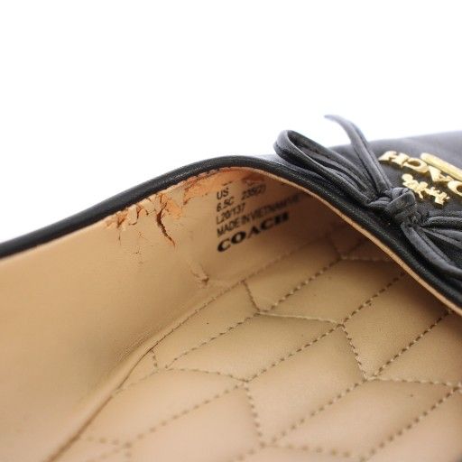 【新品・未使用品】COACH コーチ パンプス ポインテッドトゥ 本革 黒 6 コーチ COACH パンプス ポインテッドトゥ レザー 6.5C 黒 /TK - メルカリ