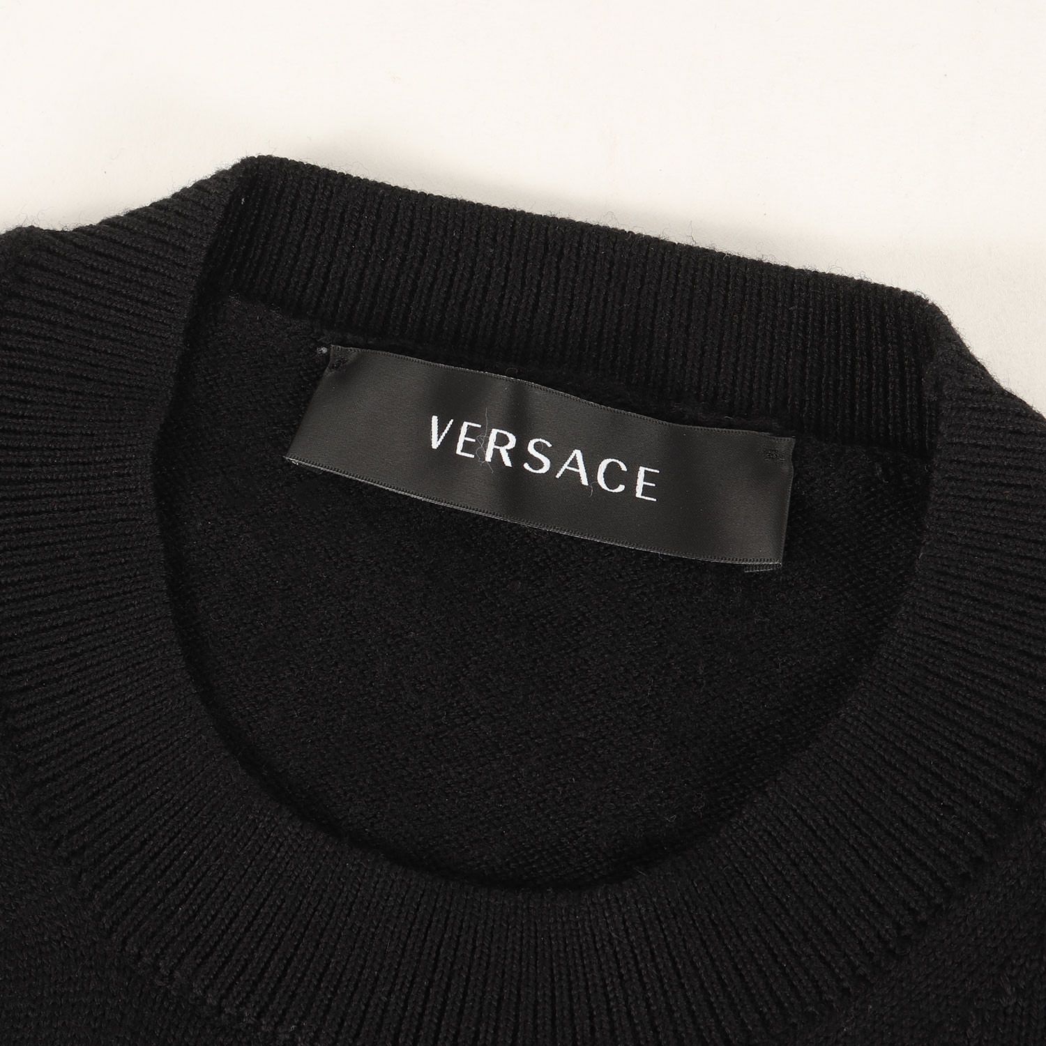 VERSACE ヴェルサーチ ニット ブラック 黒 サイズ:L | メデューサ ロゴ