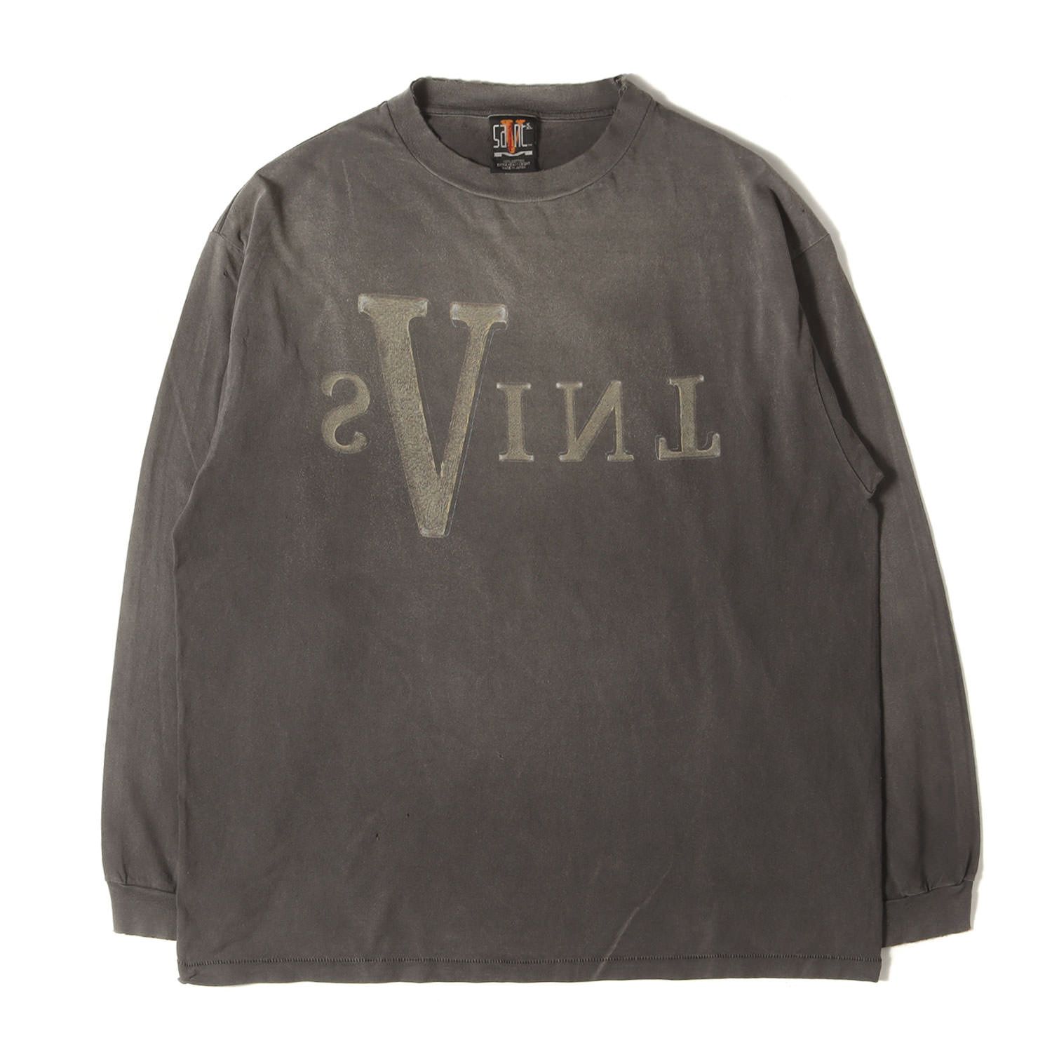 SAINT MICHAEL セントマイケル Tシャツ ブラック 黒 サイズ:XXL | 22AW VLONE ヴィンテージ加工 ロングスリーブ Tシャツ (VL_LS TEE) | トップス カットソー 長袖 | コラボ【メンズ】【中古】【美品】【K4643】 美品】SAINT MICHAEL セントマイケル Tシャツ ブラック 黒 サイズ:XXL