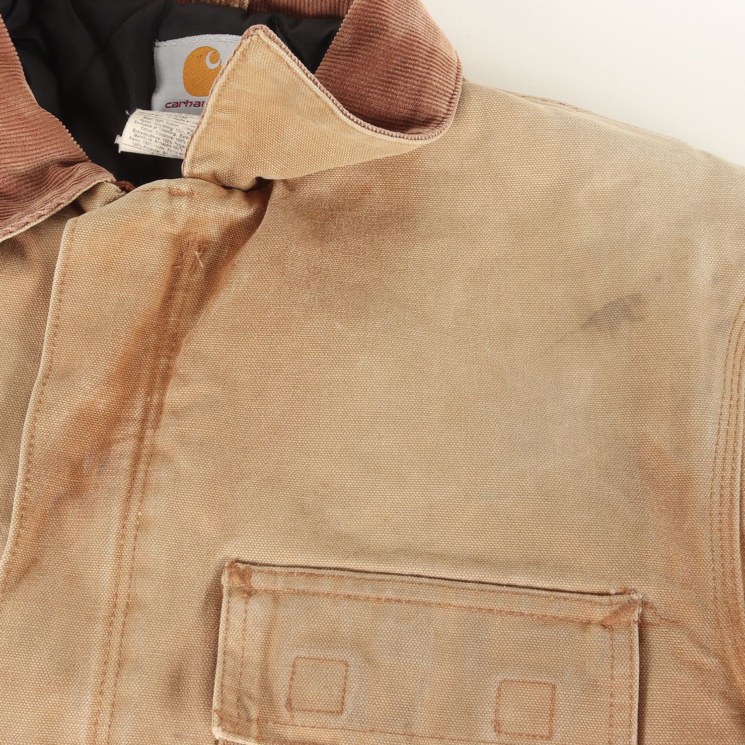 【雰囲気抜群】Carhartt カーハート ダックベスト 鬼フェード ブラウン Carhartt カーハート ジャケット ブラウン サイズ:40(L) | 雰囲気抜群